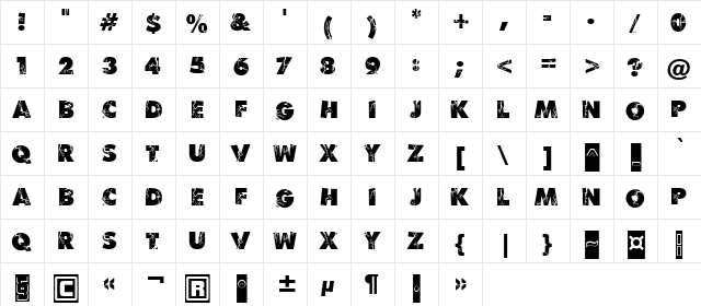 a_ConceptoTitulNrCmGr Regular  glyph index