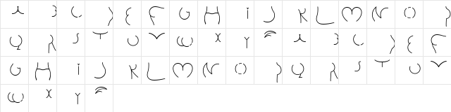Alphabutt Letters A Regular  glyph index