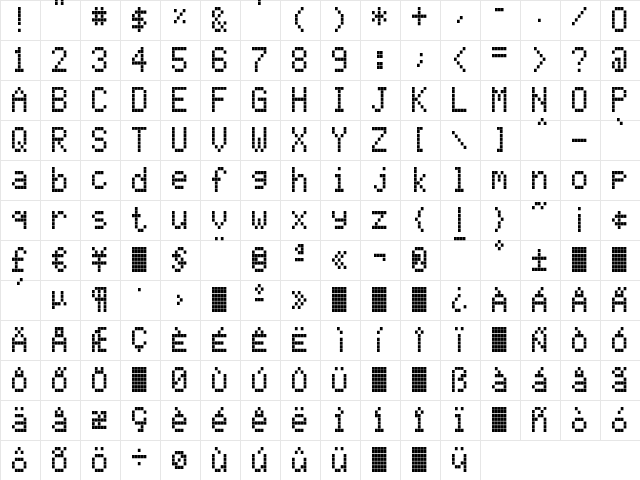 CallTwo-Regular Regular  glyph index