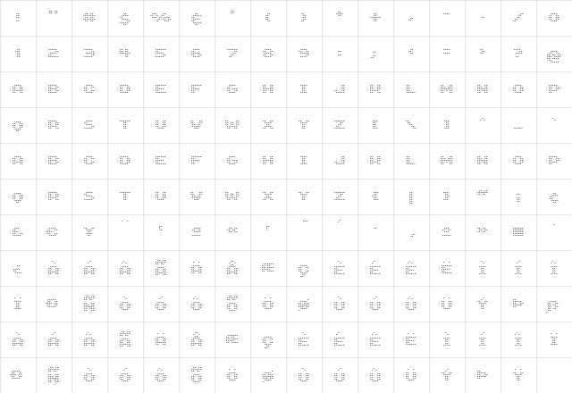 GenetrixSquareCore Medium  glyph index