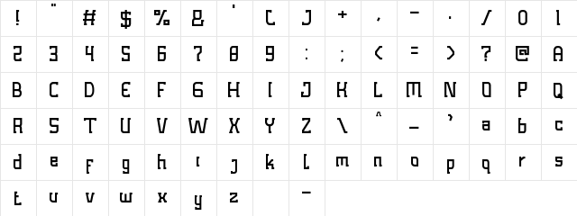 Lobots Regular  glyph index