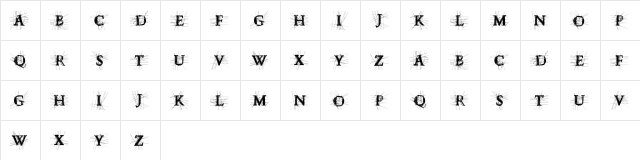 GaramondPowerLineCaps Regular  glyph index