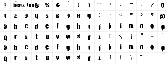 BN Smash Regular  glyph index
