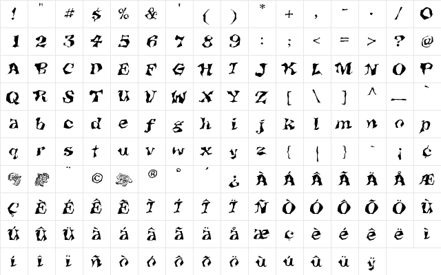 Hybrid Medium  glyph index