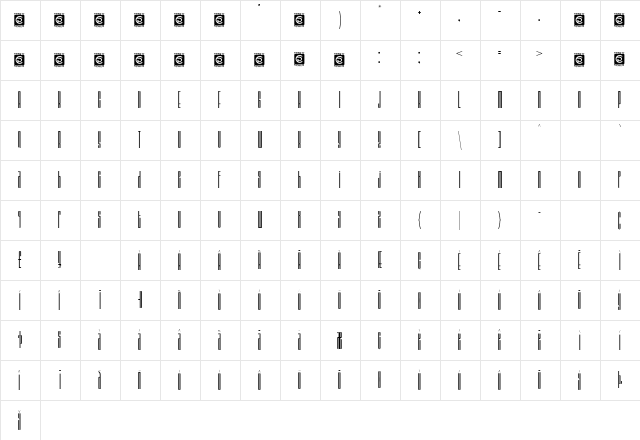 BARSTRIP Free  glyph index