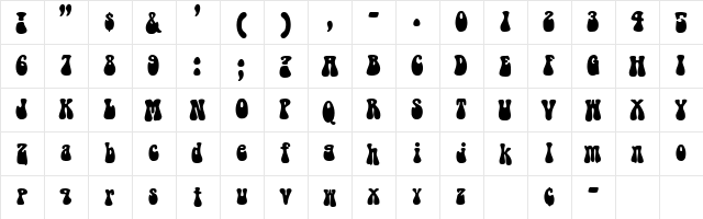 BEATRICE Regular  glyph index