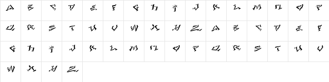 LHF Def Writer | CONVEX Regular  glyph index