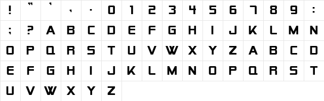 Alien Encounters Solid Regular  glyph index