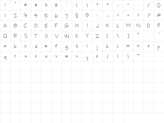 CK Penman Regular  glyph index