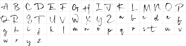 Signatime Regular  glyph index