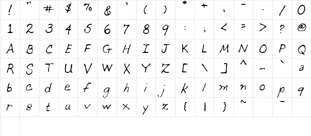 Momcat Regular  glyph index