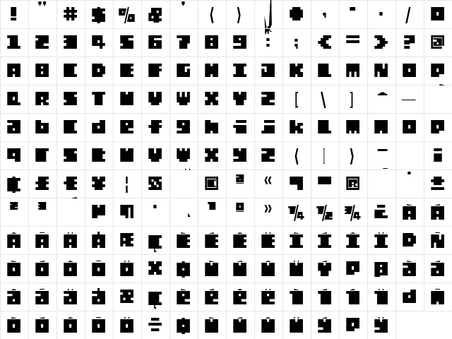Total Eclipse  glyph index