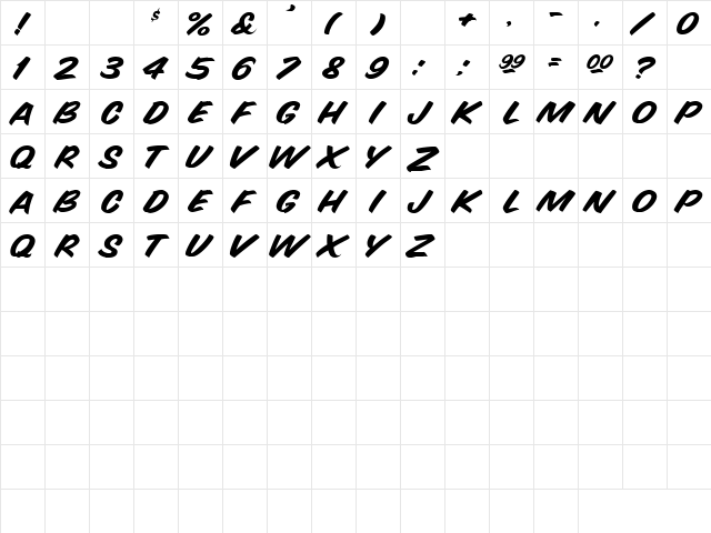Jetsam 3 Regular  glyph index