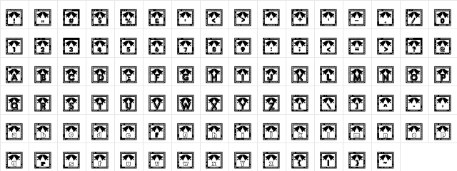 Holialpha decorative  glyph index