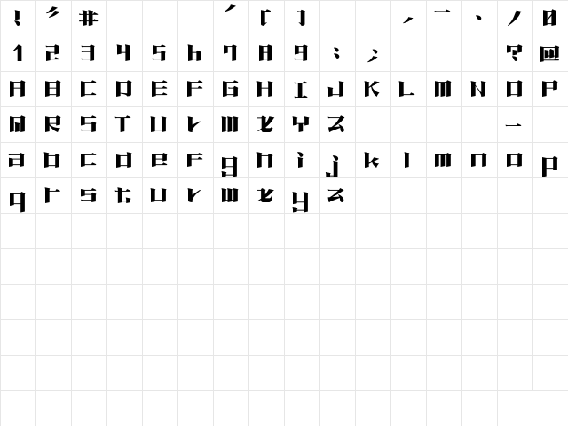 0064_011 Regular  glyph index