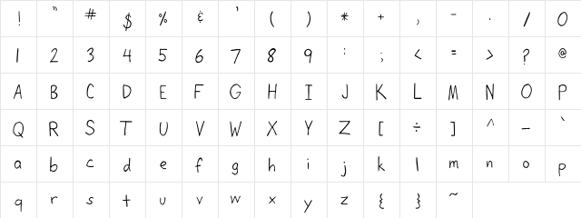 Henninger Regular  glyph index