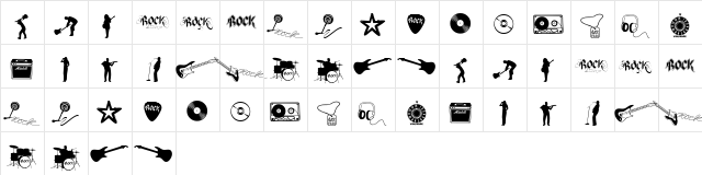 Rock Star 2.0 Regular  glyph index