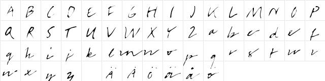 BabyBazonga Regular  glyph index