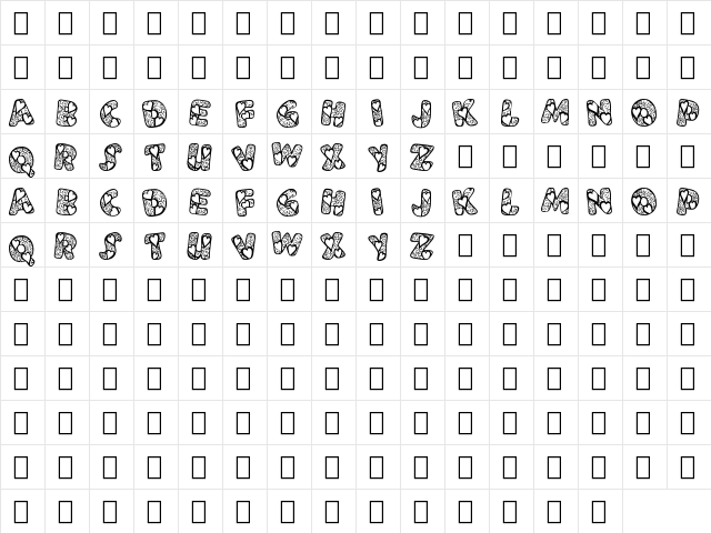 Lamor Demo Regular  glyph index