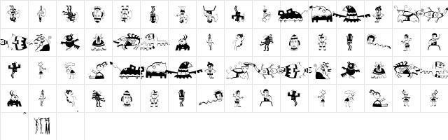 20thCenturyArt01 Regular  glyph index