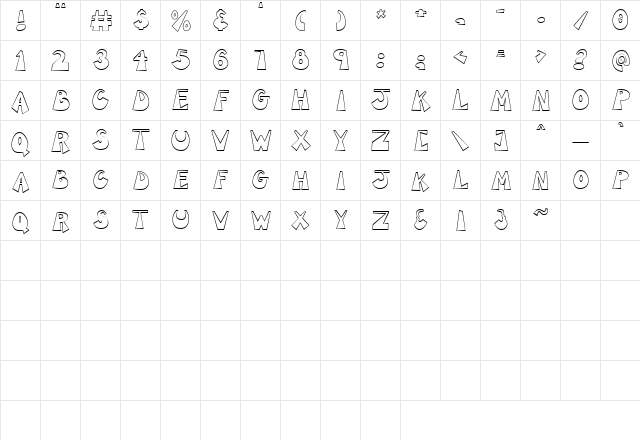 CK Groovy Regular  glyph index
