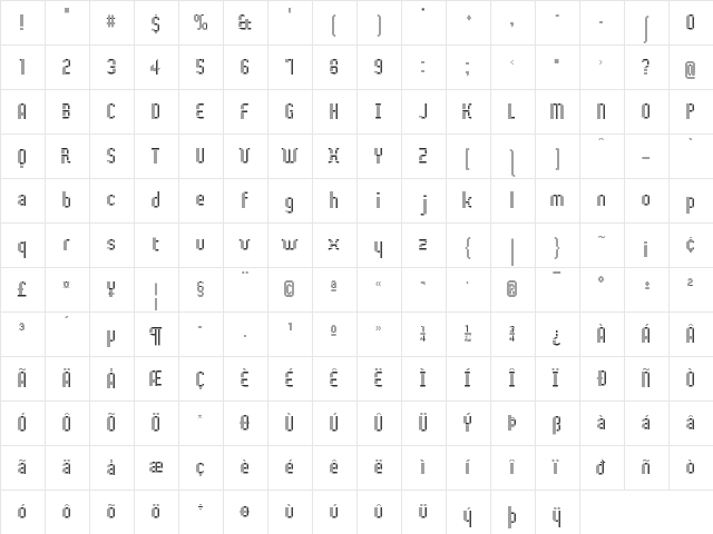 Ligne Claire Regular  glyph index