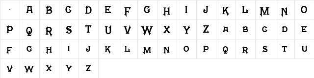 Halloween_Mephisto Regular  glyph index