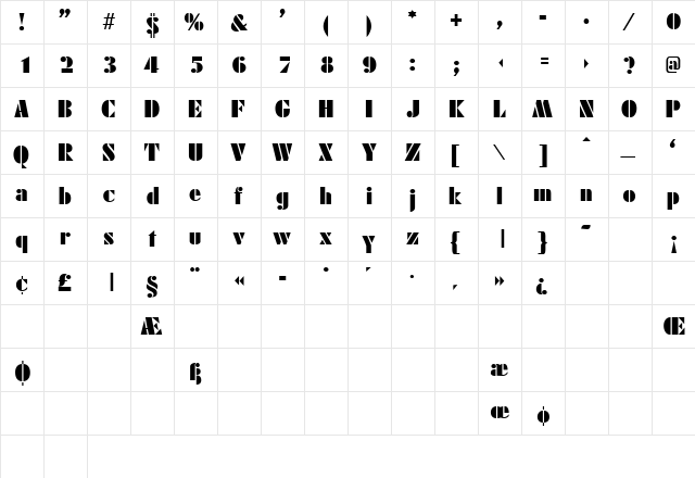 KudosPosterSSK Regular  glyph index