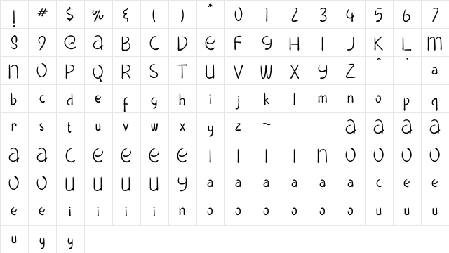Blackboard School Awesome  glyph index