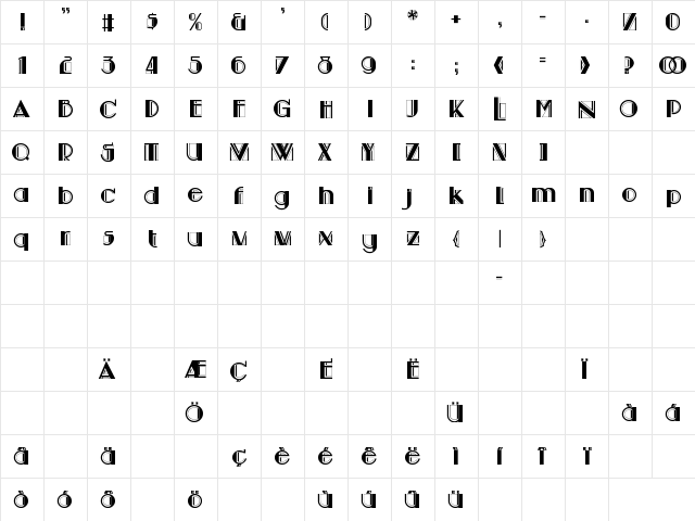 Mokum OOrkonde 2 Regular  glyph index