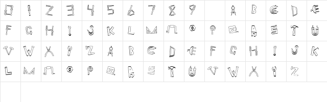Scrap Tools Regular  glyph index