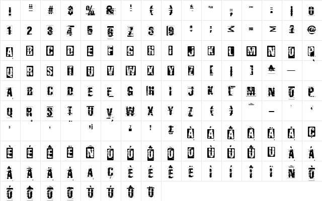Phlax Medium  glyph index