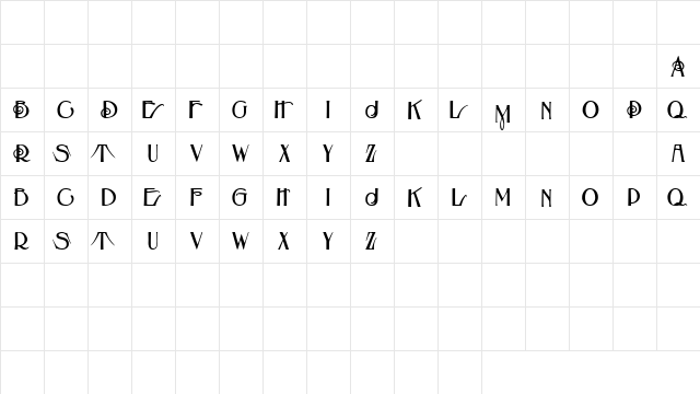 Beauvoir Demo Regular  glyph index