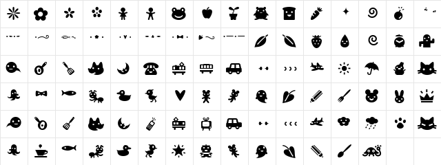 Efon Regular  glyph index