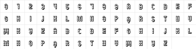 Saldo Hollow Regular  glyph index