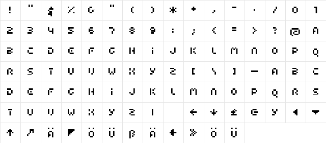 HIAIRPORTDEPARTURE Regular  glyph index