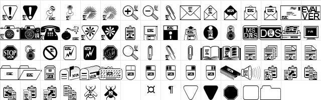 spIcons Normal  glyph index