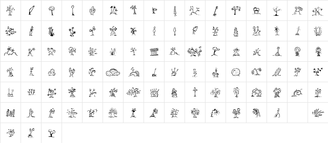 Mini Pics Uprooted Twig  glyph index