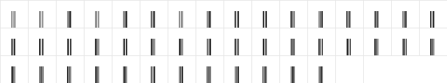 Code39OneInch Regular  glyph index