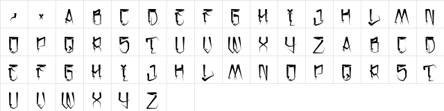 H74 San Loscisco Regular  glyph index