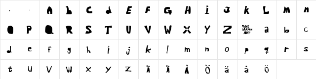 New Regular  glyph index