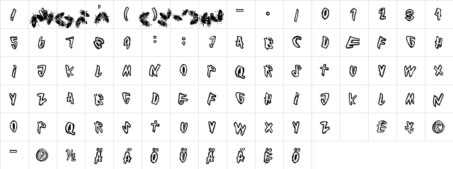 Cockroach Regular  glyph index