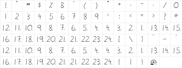 Illuminati Novice Cipher Regular  glyph index