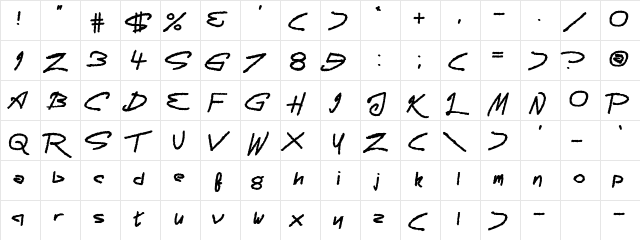Scaremonger Regular  glyph index