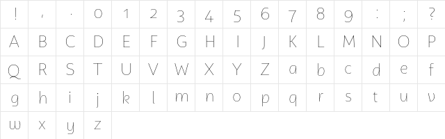 Campuni Demo Thin  glyph index