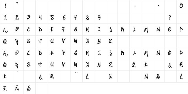 Street Soul Regular  glyph index