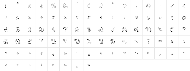 Skirt Girl Regular  glyph index