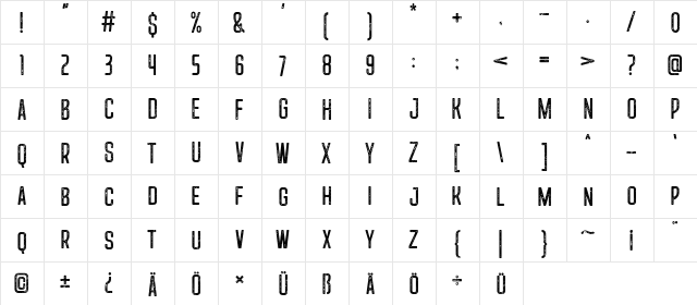How Dare You Regular  glyph index