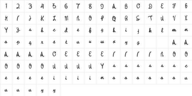 Talidi Regular  glyph index