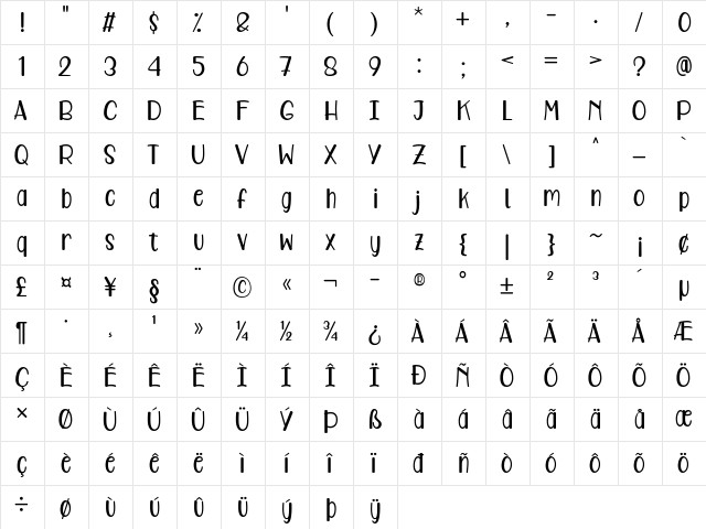 Care Around Regular  glyph index